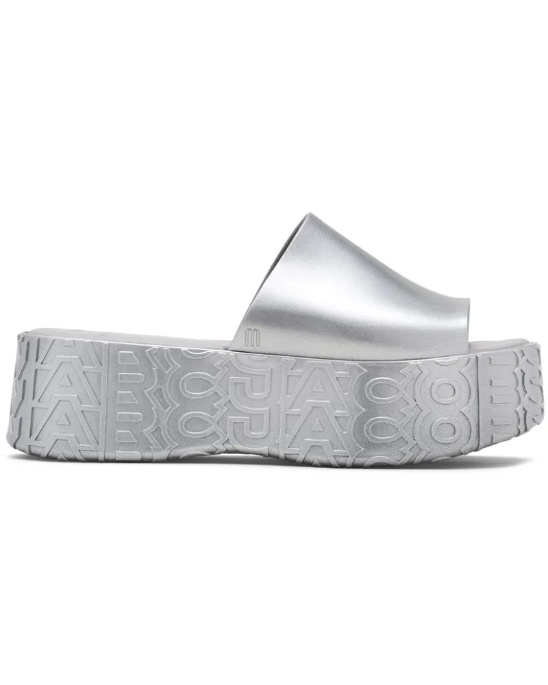 Marc Jacobs x Melissa Becky Flatform-Pantoletten Silber