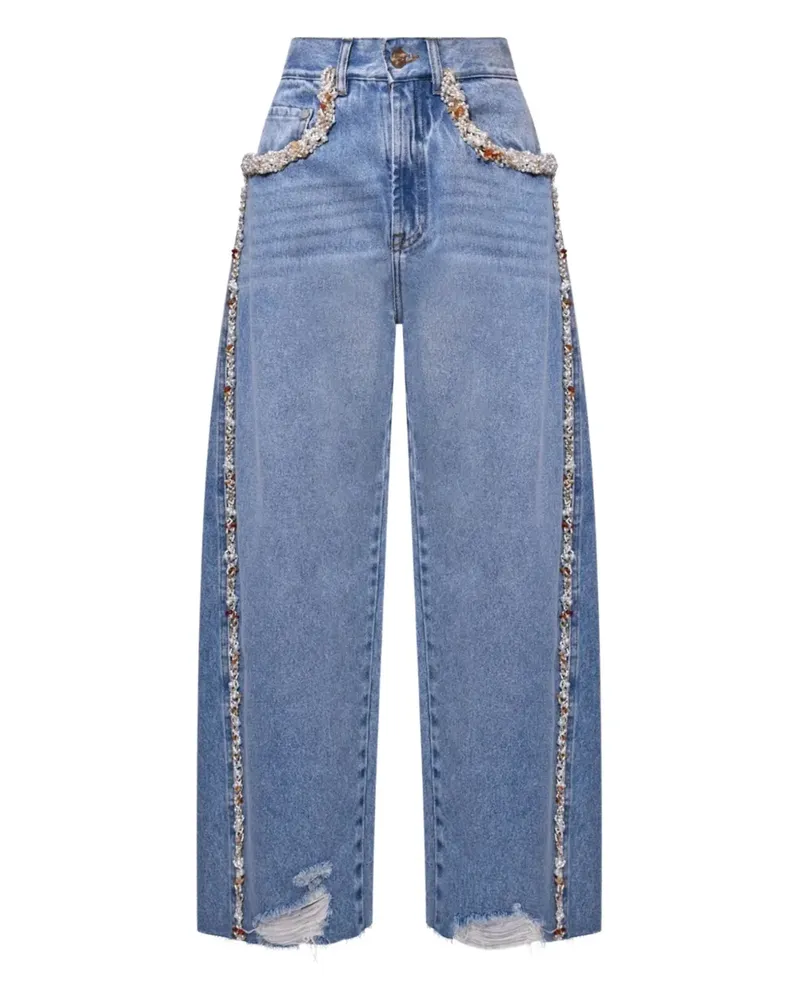 Pat Bo Camila Coelho beaded jeans - Blau Blau