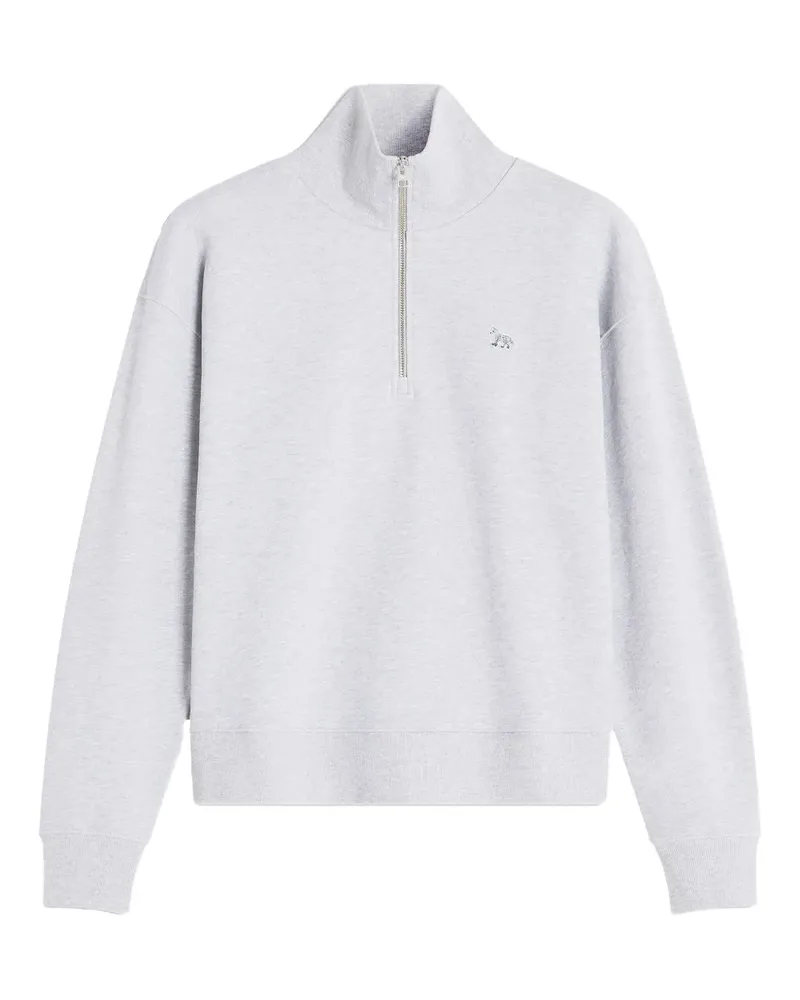Kitsuné Besticktes Sweatshirt mit Reißverschluss - Grau Grau