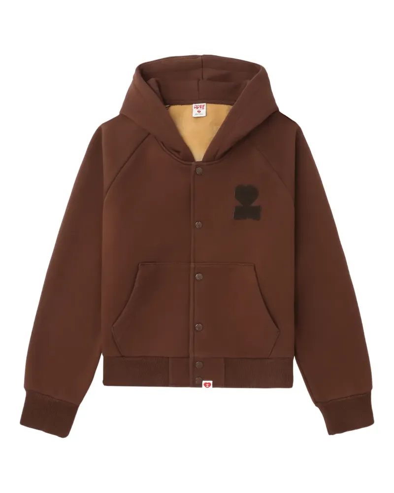 BAPE Hoodie mit Herzapplikation - Braun Braun