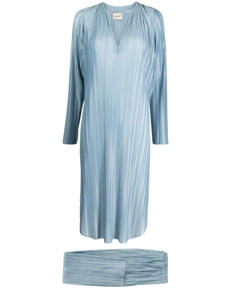 Bambah Plissiertes Hosen-Set - Blau Blau