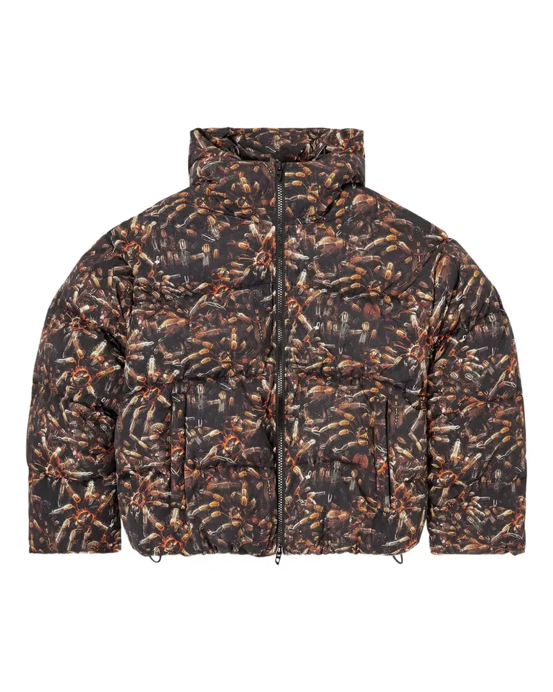 Diesel Wattierte Kapuzenjacke mit Tarantel-Print - 900A 900a