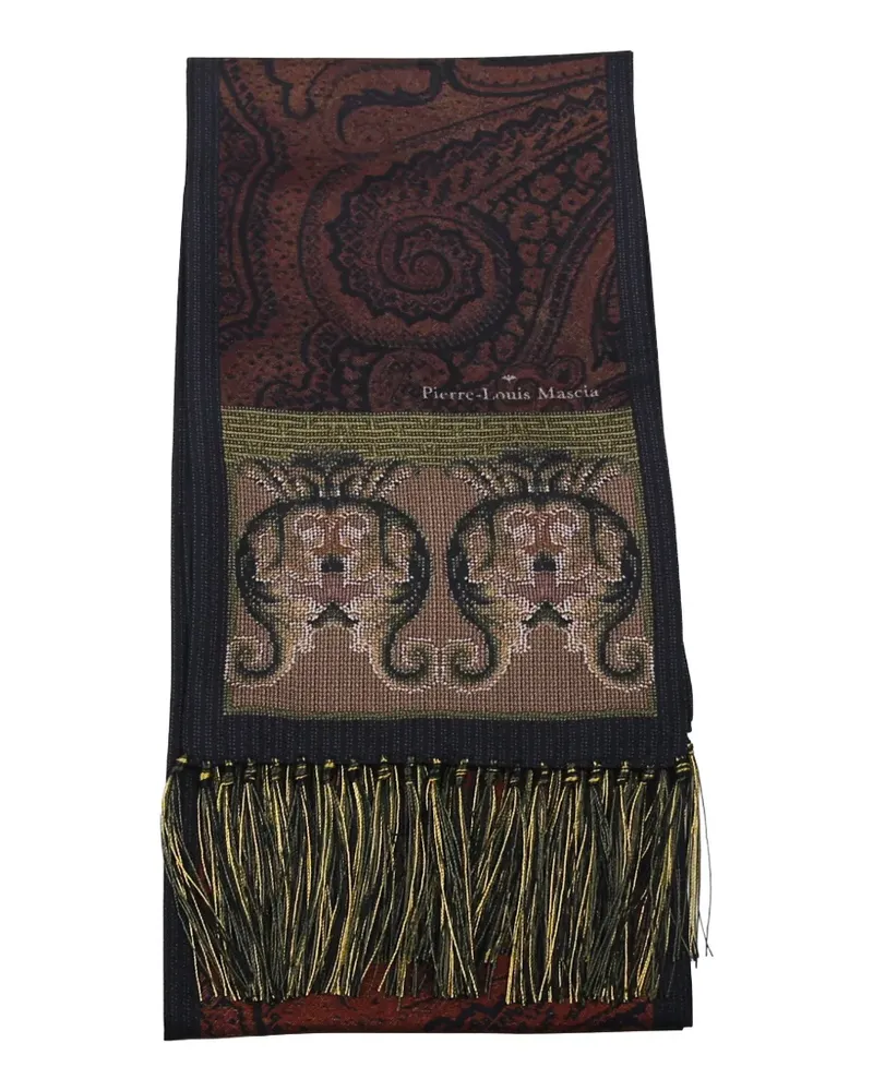 Pierre-Louis Mascia ALOEUW Schal mit Paisley-Print und Fransen - Braun Braun