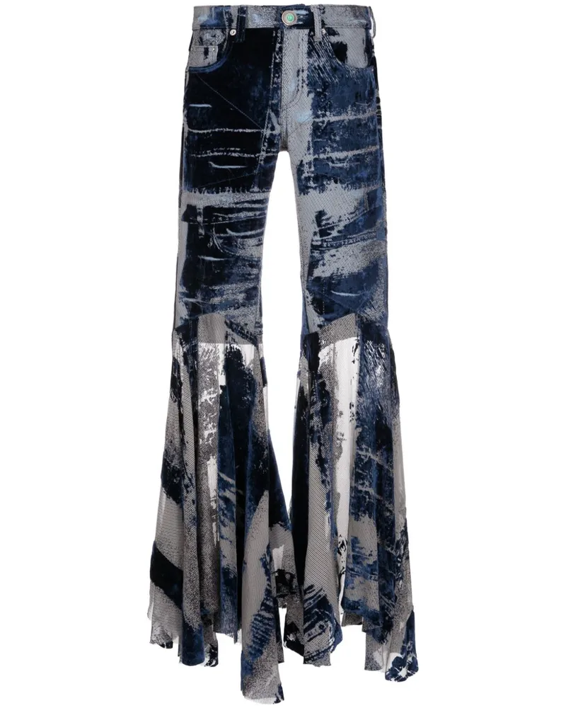 Roberto Cavalli Hose im Distressed-Look Blau