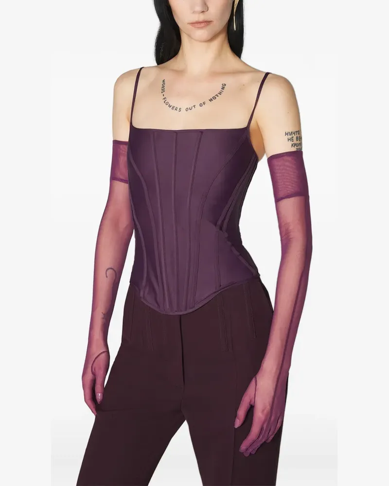 Thierry Mugler Oberteil mit Einsätzen - Violett Violett