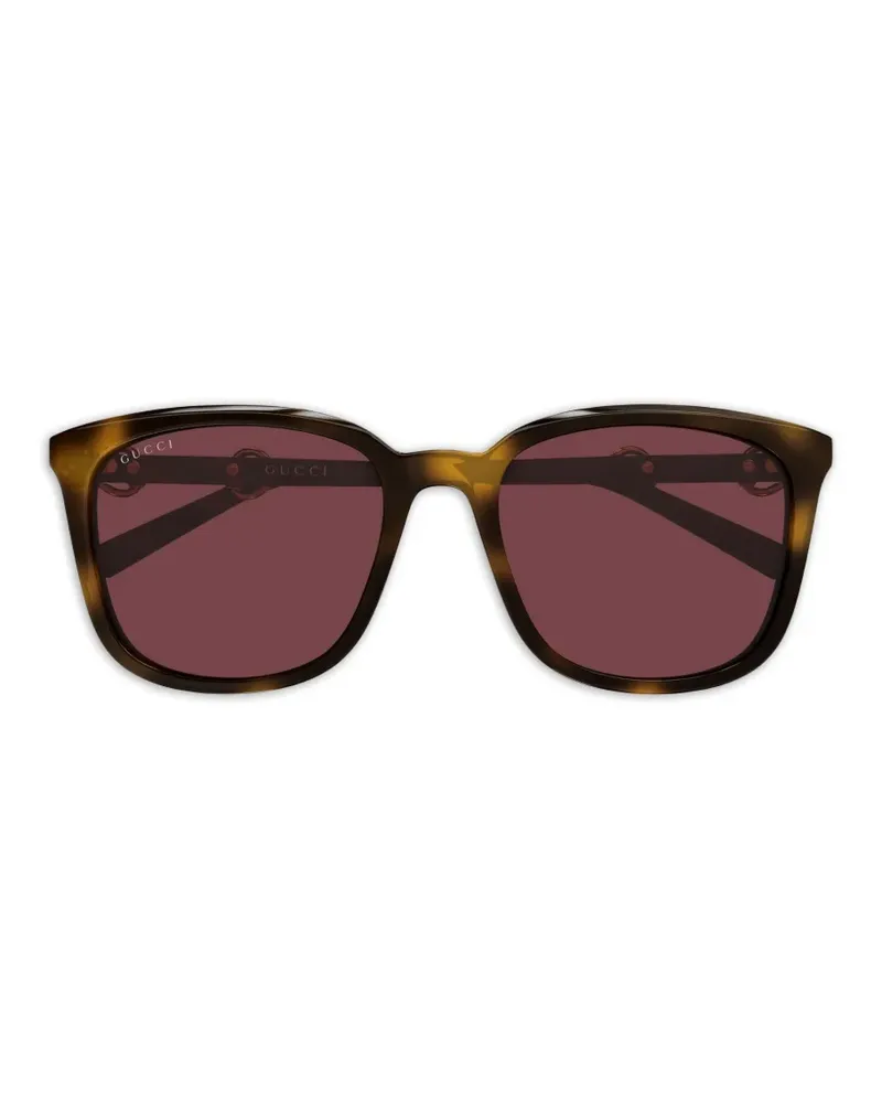 Gucci Sonnenbrille mit eckigem Gestell - Braun Braun