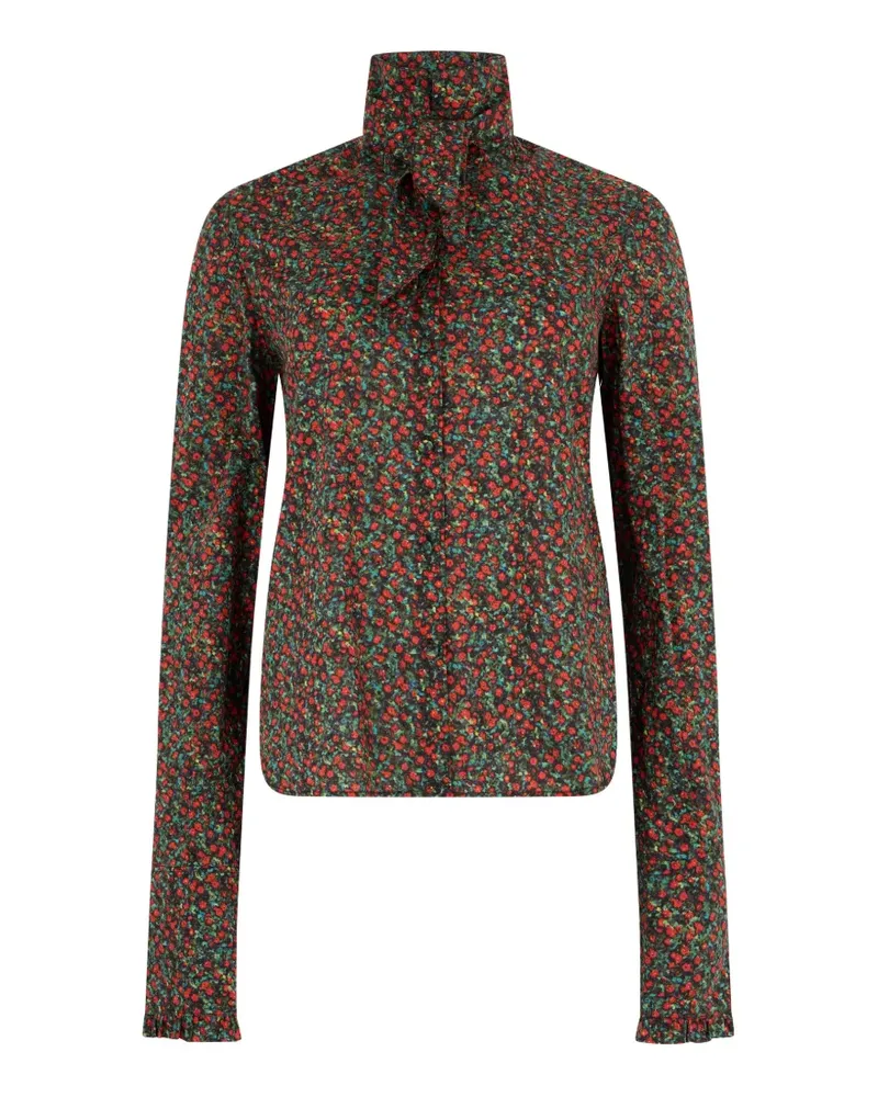 Philosophy Di Lorenzo Serafini Gerüschte Bluse mit Blumenmuster - Schwarz Schwarz