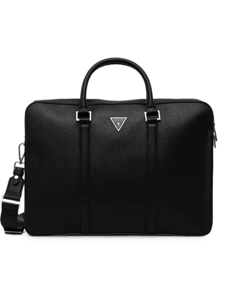 Guess Milano logo-plaque briefcase - Schwarz Schwarz