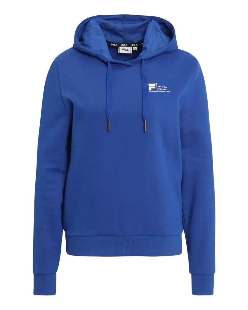 Fila logo-print drawstring hoodie - Blau Blau
