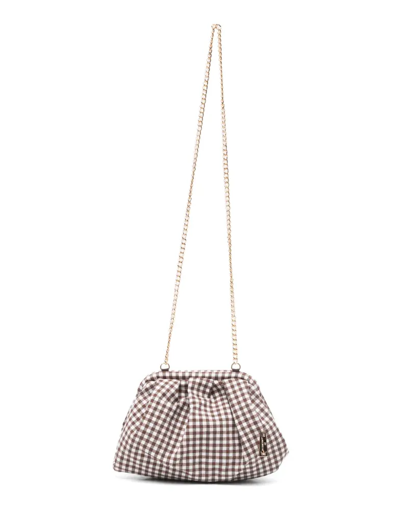 La Milanesa small Petunia gingham cross body bag - Braun Braun