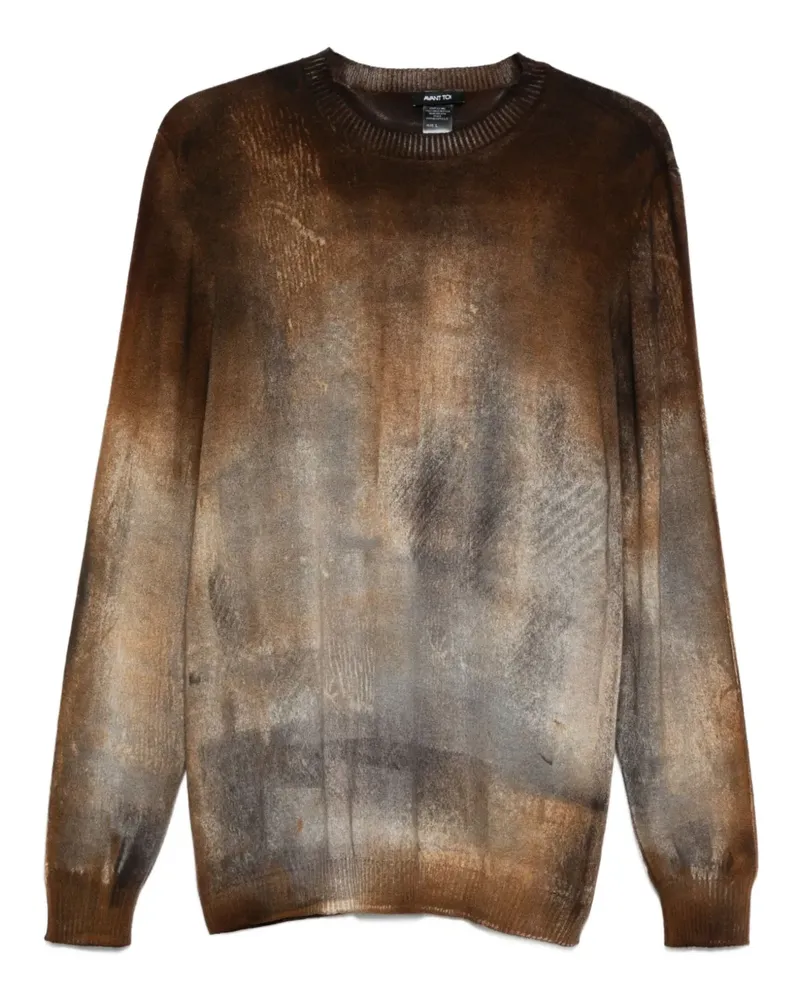 Avant Toi Pullover mit abstraktem Print - Braun Braun