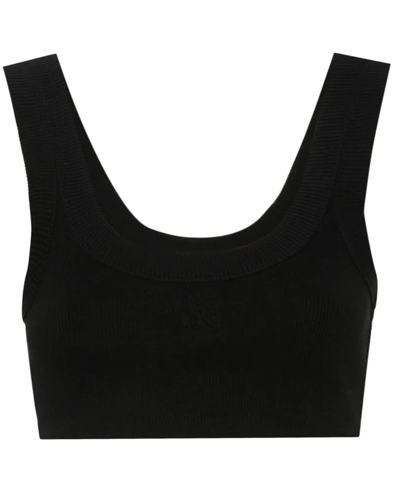 Alexander Wang Cropped-Tanktop mit Logo-Prägung - Schwarz Schwarz
