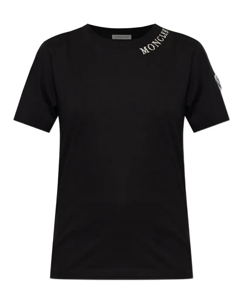 Moncler embroidered-logo short-sleeve T-shirt - Schwarz Schwarz