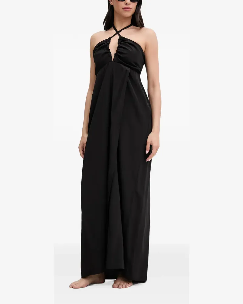 Liu Jo ruched-detail halterneck maxi dress - Schwarz Schwarz