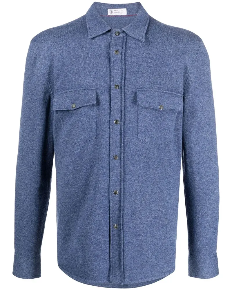Brunello Cucinelli Gestricktes Hemd - Blau Blau