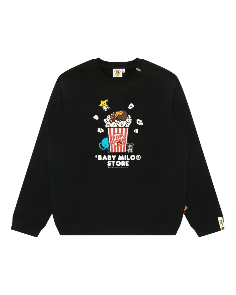 BAPE Sweatshirt mit Popcorn-Print - Schwarz Schwarz