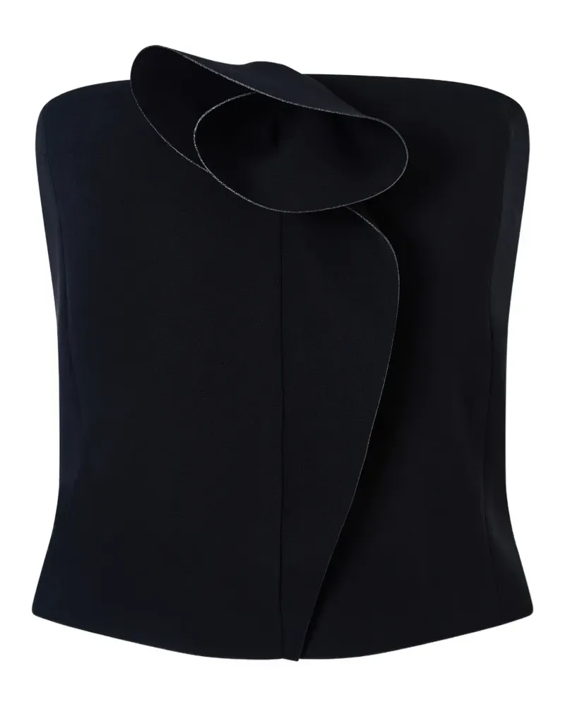 Giorgio Armani Schulterfreies Seidenoberteil - Schwarz Schwarz