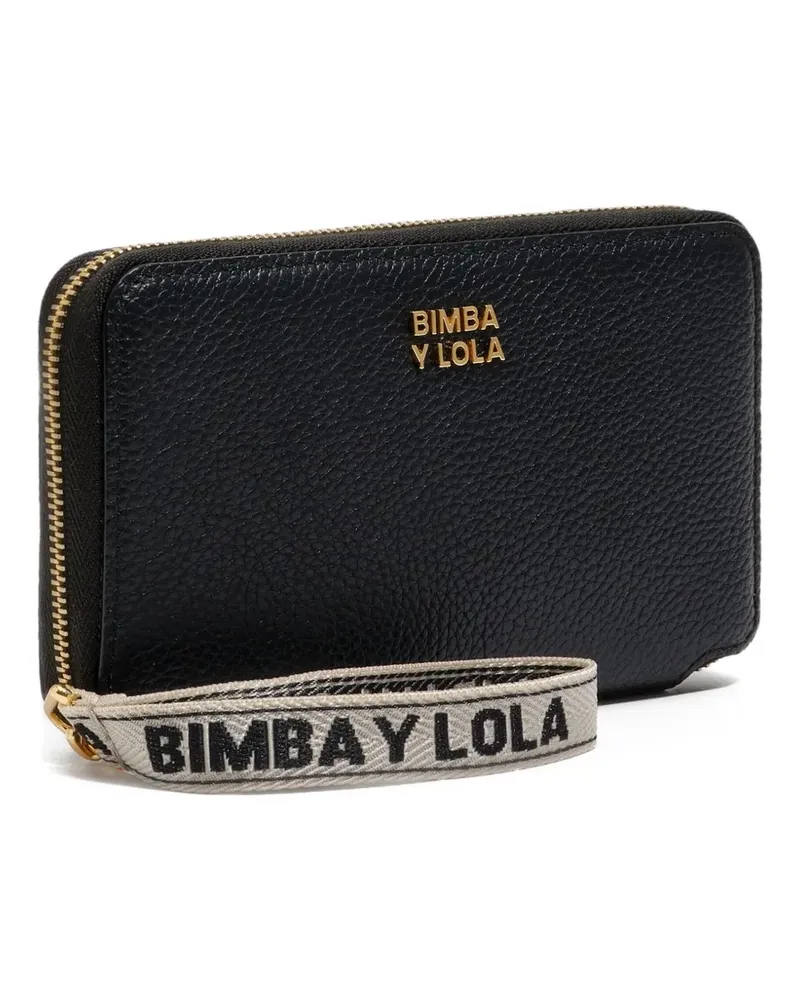 BIMBA Y LOLA logo-plaque zip-around leather wallet - Schwarz Schwarz