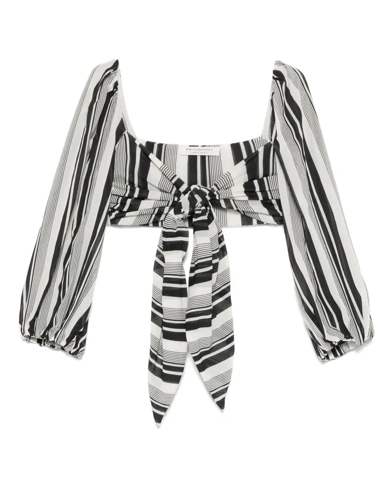Philosophy Di Lorenzo Serafini Gestreiftes Cropped-Top - Schwarz Schwarz