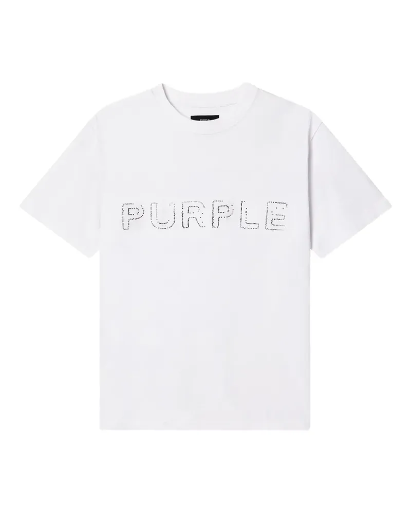 PURPLE BRAND T-Shirt mit Kristallen - Weiß Weiß