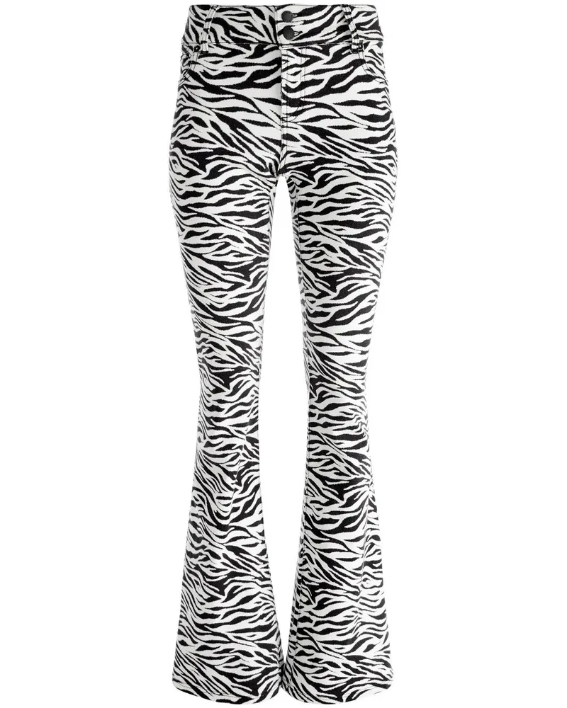 Alice + Olivia Stacey Jeans mit Zebra-Print Schwarz