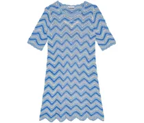 Gehäkeltes Minikleid aus Bio-Baumwolle - Blau