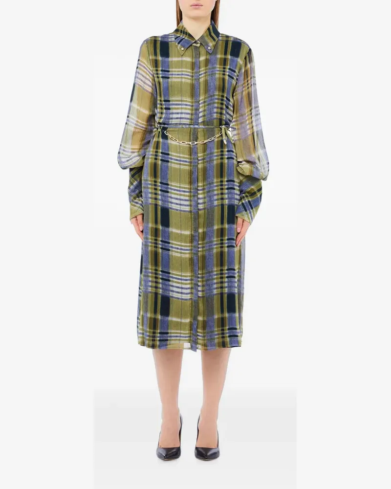 Liu Jo Midikleid mit Karomuster - Grün Grün