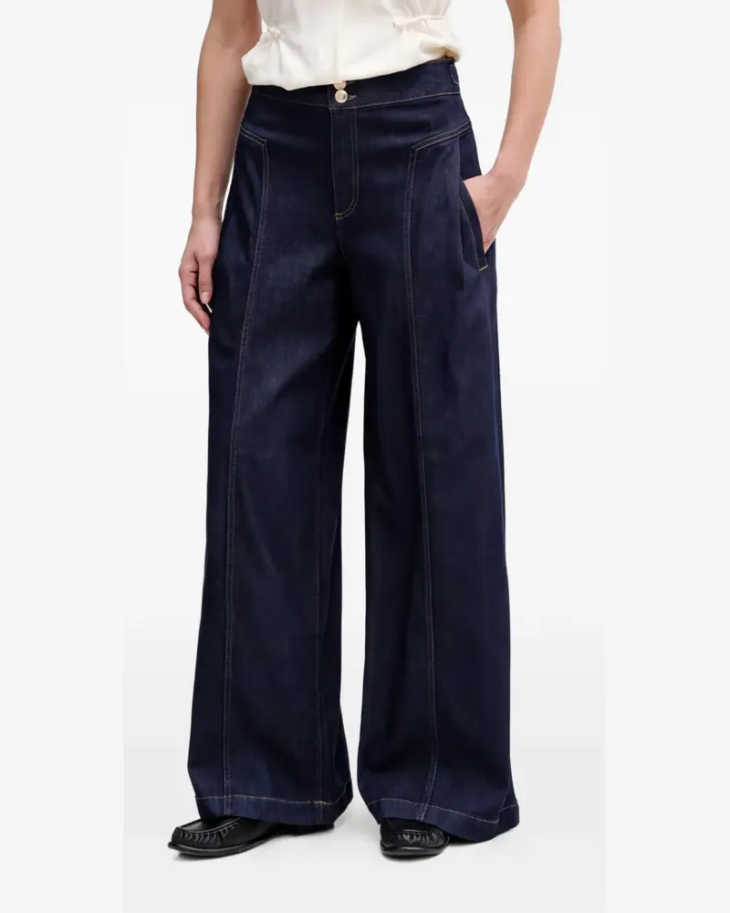 Mos Mosh Weite Jeans mit Kontrastnähten - Blau Blau