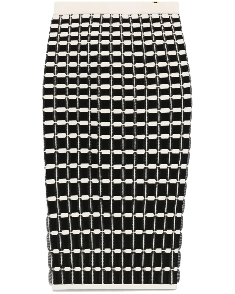 Elisabetta Franchi Midirock mit Mikro-Rüschen - Schwarz Schwarz