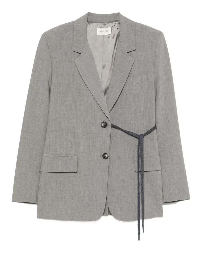 VICOLO tie-fastening notched-lapels blazer - Grau Grau