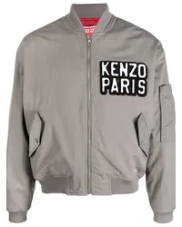 Kenzo Bomberjacke mit Logo-Patch Grau