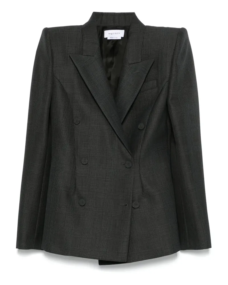 Alexander McQueen Blazer mit Prince of Wales-Karomuster - Blau Blau
