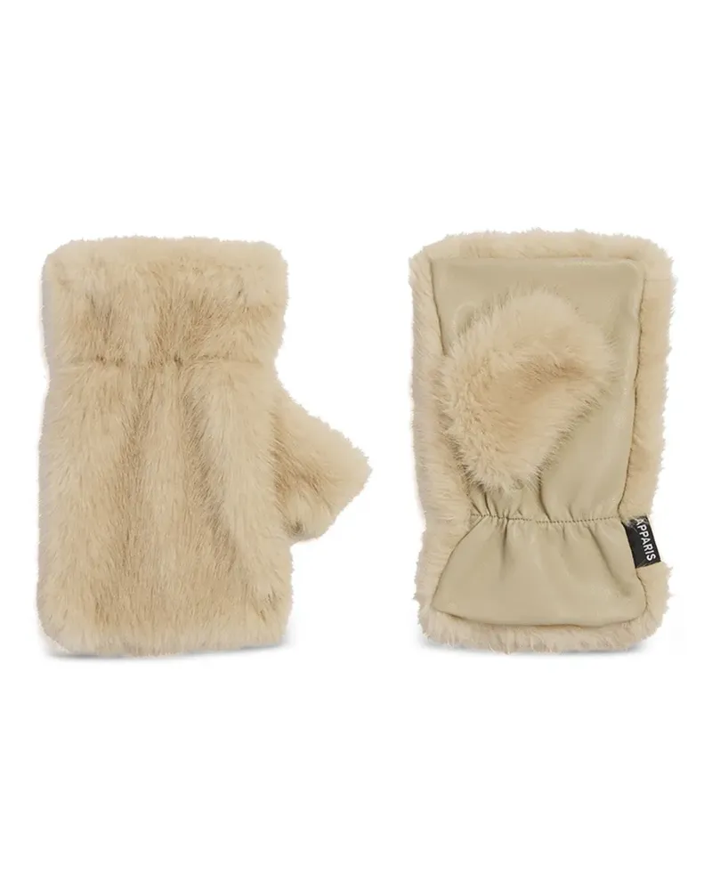 APPARIS Fingerlose Harper Handschuhe aus Faux Fur - Nude Nude