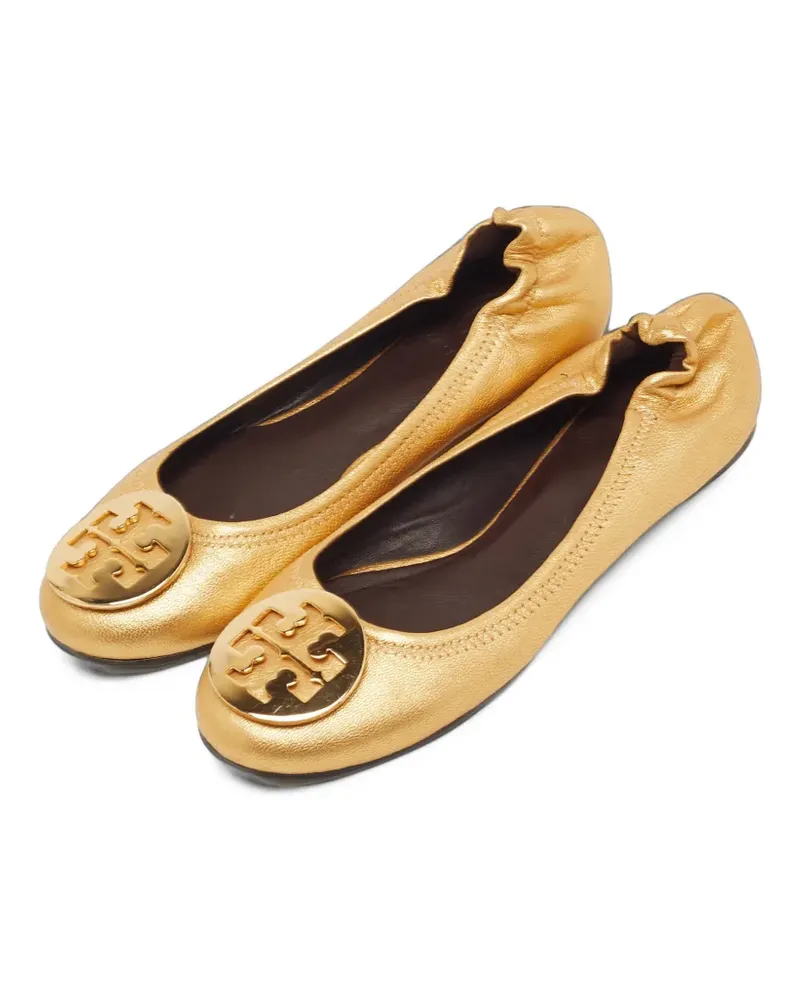 Tory Burch Reva logo-medallion ballet flats - Gold Gold