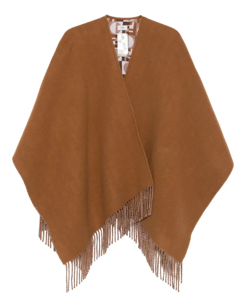 Fendi Cape mit Fransen - Braun Braun