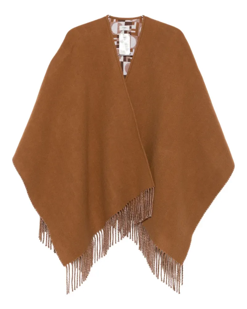 Fendi Cape mit Fransen - Braun Braun