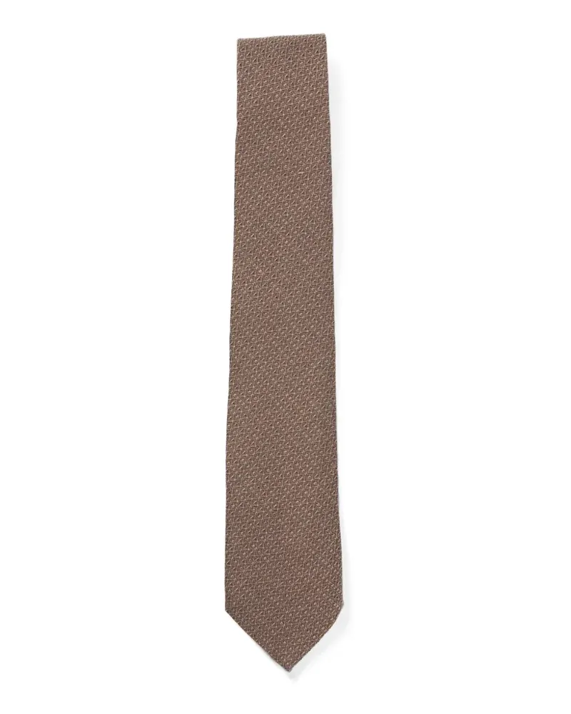 Canali Geometrisch gemusterte Krawatte - Braun Braun