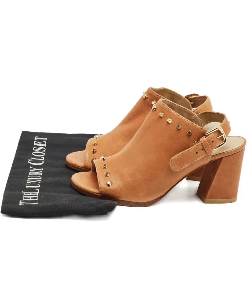 Stuart Weitzman studded leather sandals - Braun Braun