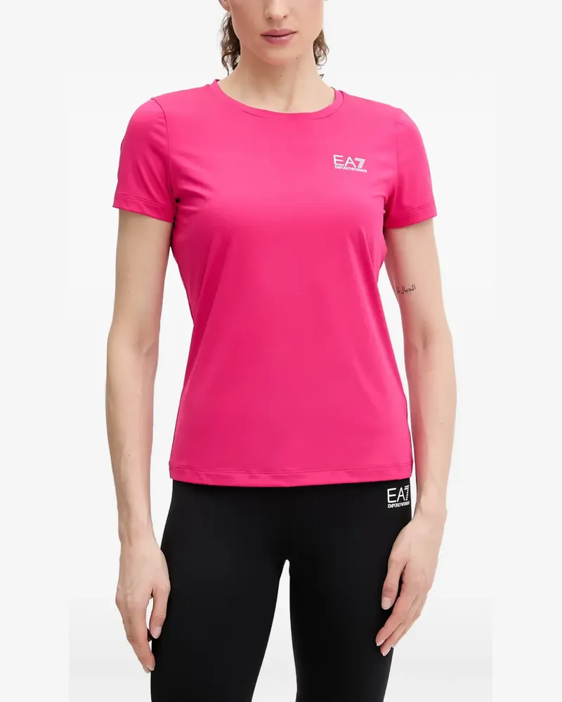 EA7 logo-print short-sleeve T-shirt - Rosa Rosa