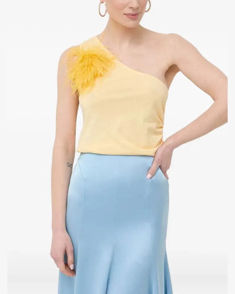 Patrizia Pepe feather one-shoulder top - Gelb Gelb