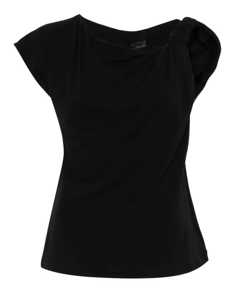 Pinko T-Shirt mit Knotendetail - Schwarz Schwarz