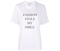 T-Shirt mit "Fashion Stole My Smile"-Print