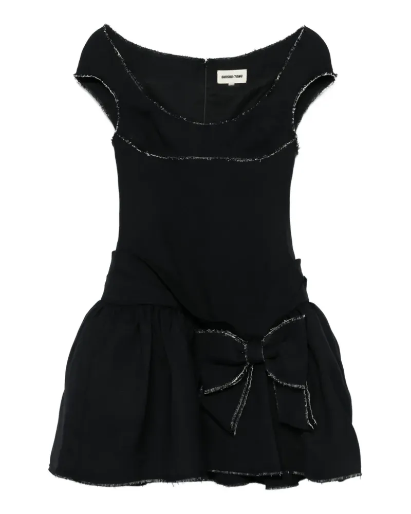 SHUSHU/TONG Kleid mit tiefem U-Ausschnitt - Schwarz Schwarz