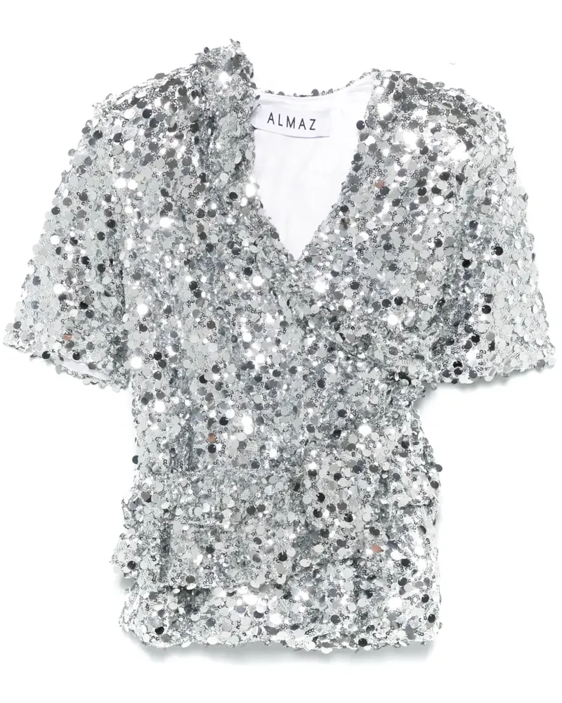 ALMAZ Minikleid mit Paillettengürtel - Silber Silber