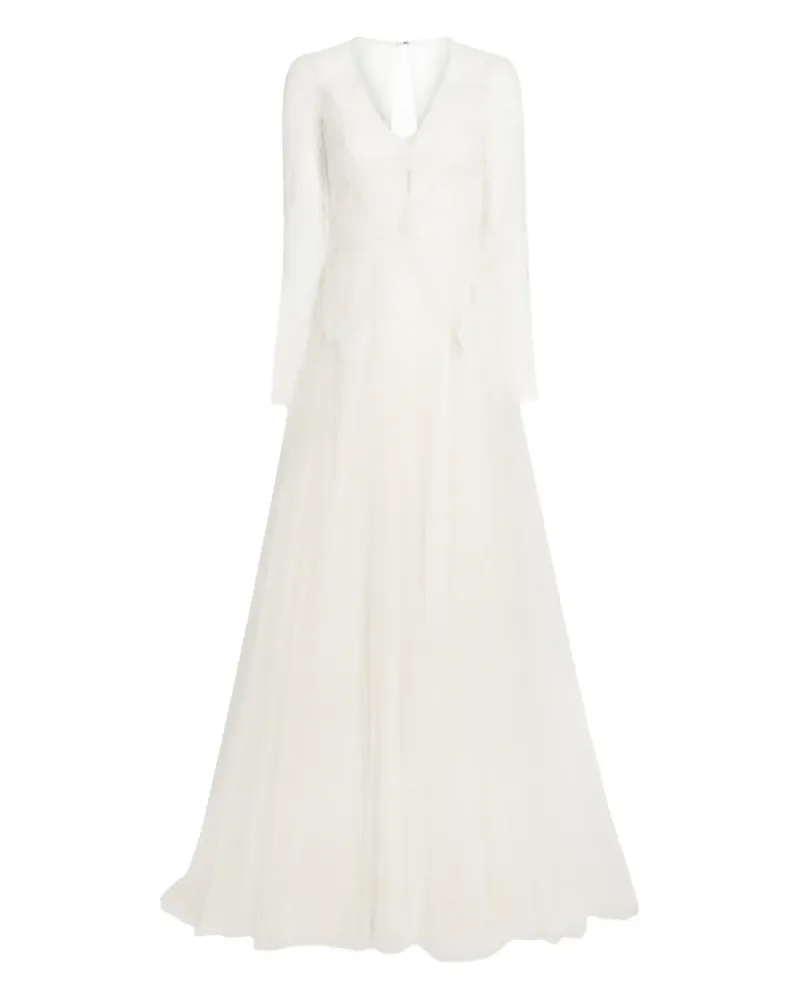 Jenny Packham Langärmeliges Spitzen-Brautkleid - Weiß Weiß