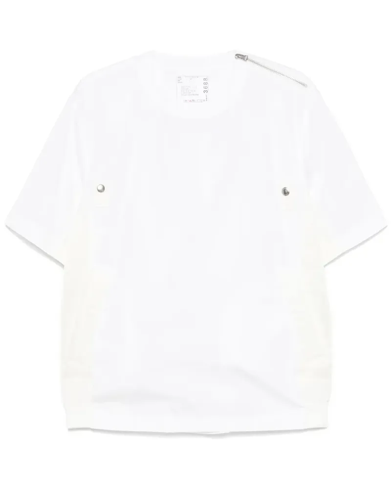Sacai T-Shirt mit Einsätzen - Weiß Weiß