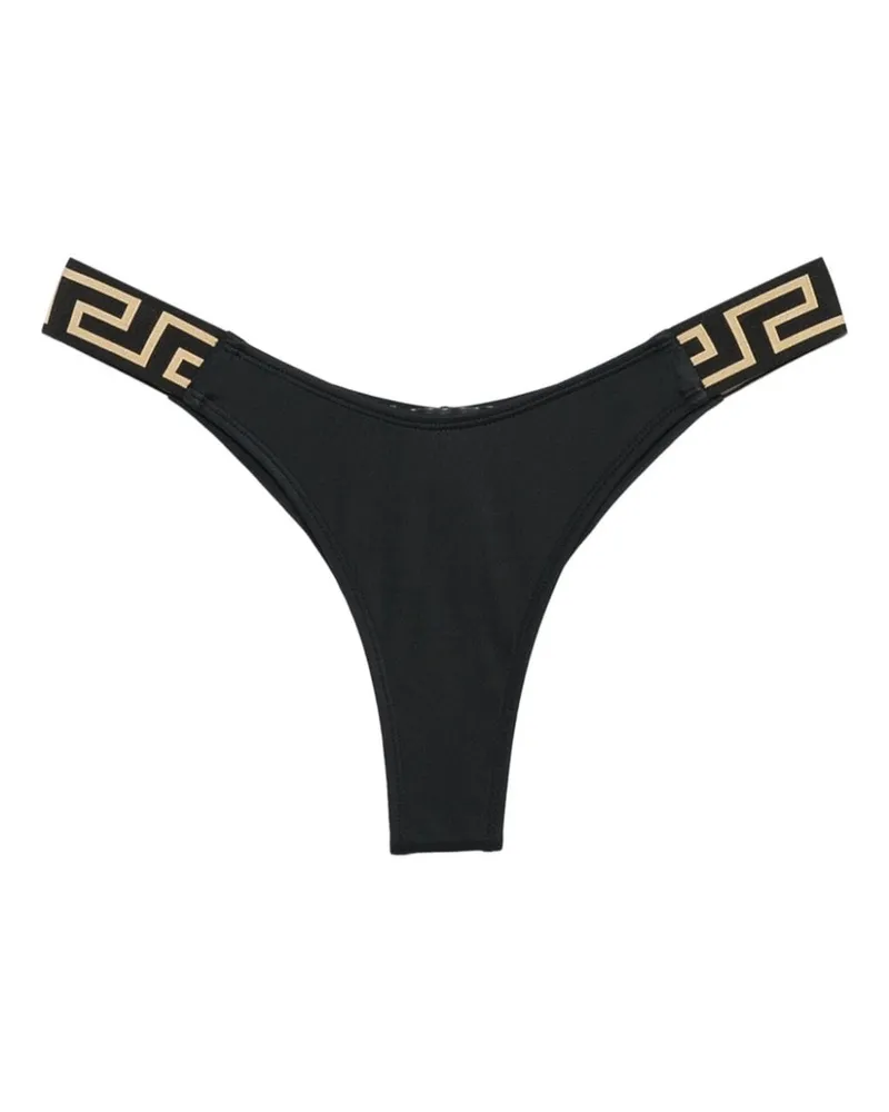 Versace Bikinihöschen mit Greca-Detail Schwarz