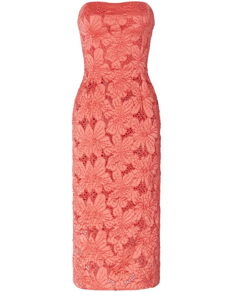 Genny Midikleid mit Blumenmuster - Rot Rot