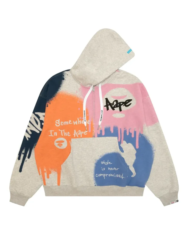 BAPE Hoodie mit Graffiti-Print - Grau Grau