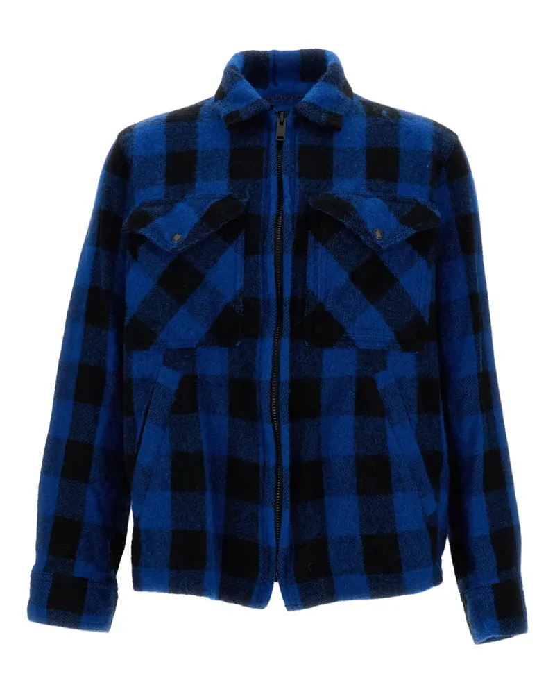 Junya Watanabe Karierte Hemdjacke mit Reißverschluss - Blau Blau
